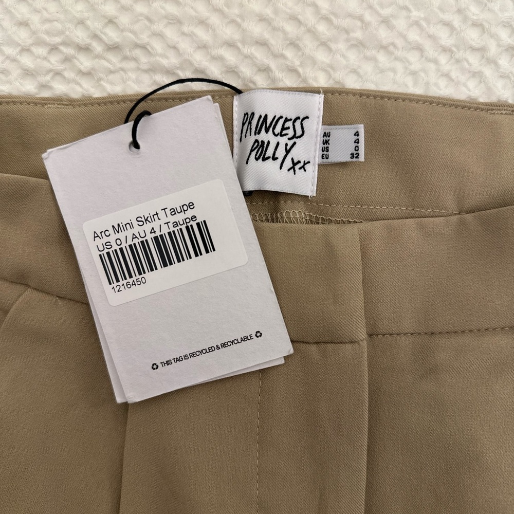 Princess Polly - High Waisted Beige Mini Skirt - Picture 2 of 2